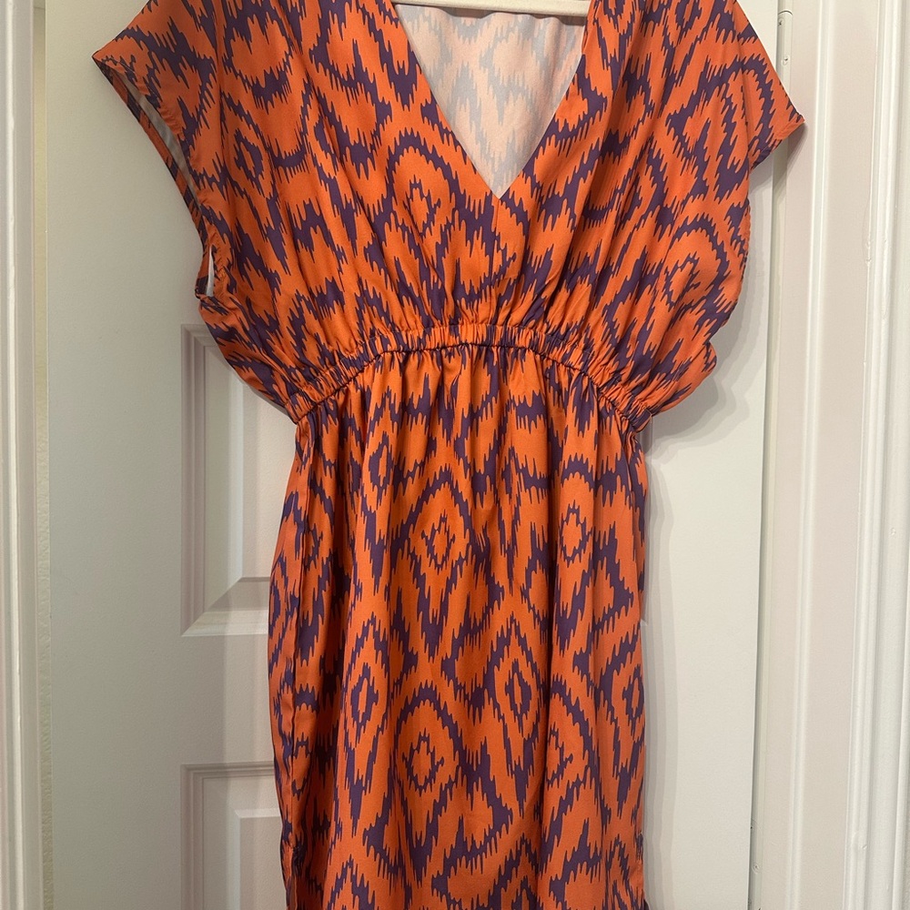 Orange and Purple Patterned Dress